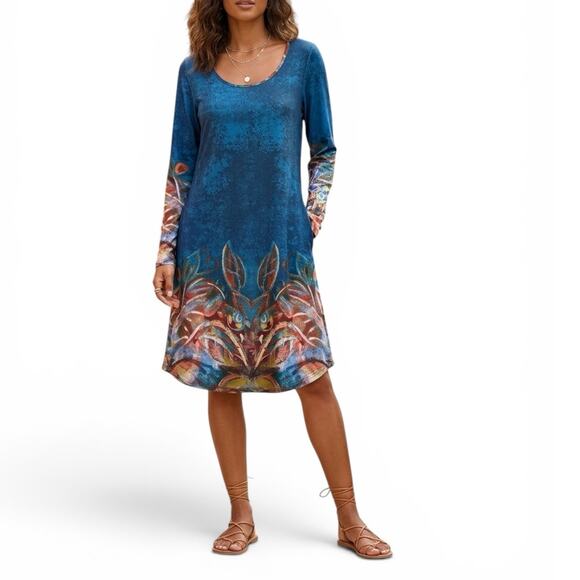 Simply Aster By Firmiana Dresses & Skirts - Simply Aster by Firmiana wearable art long sleeve dress size XL